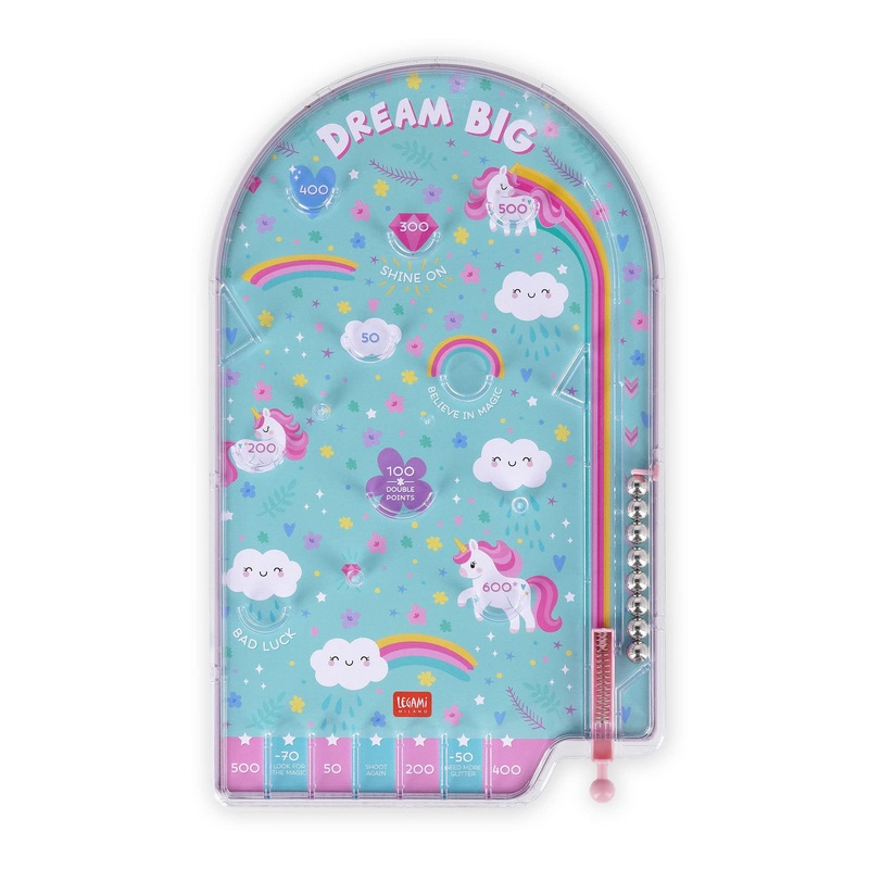 Legami - Mini Pinball, Juego porttil, 17,7 x 29 cm, Tema Unicorn, PBG0003