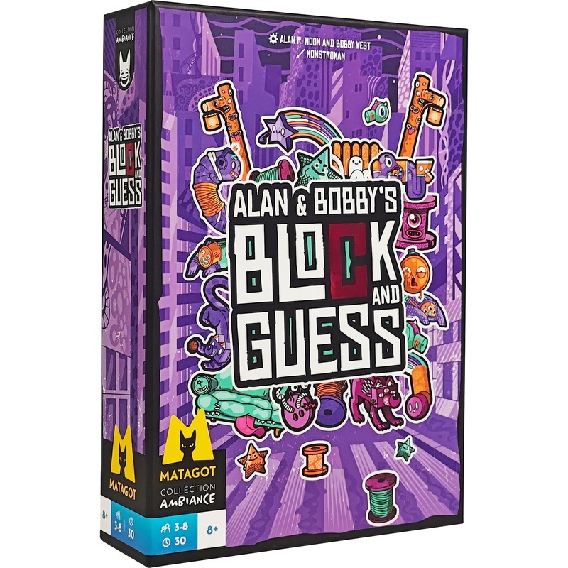 Matagot Alan & Bobby's Block and Guess Board Game - Team-Based Word Building Challenge! Cooperative Strategy Game for Kids and Adults, Ages 8+, 3-8 Players, 30 Minute Playtime, Made