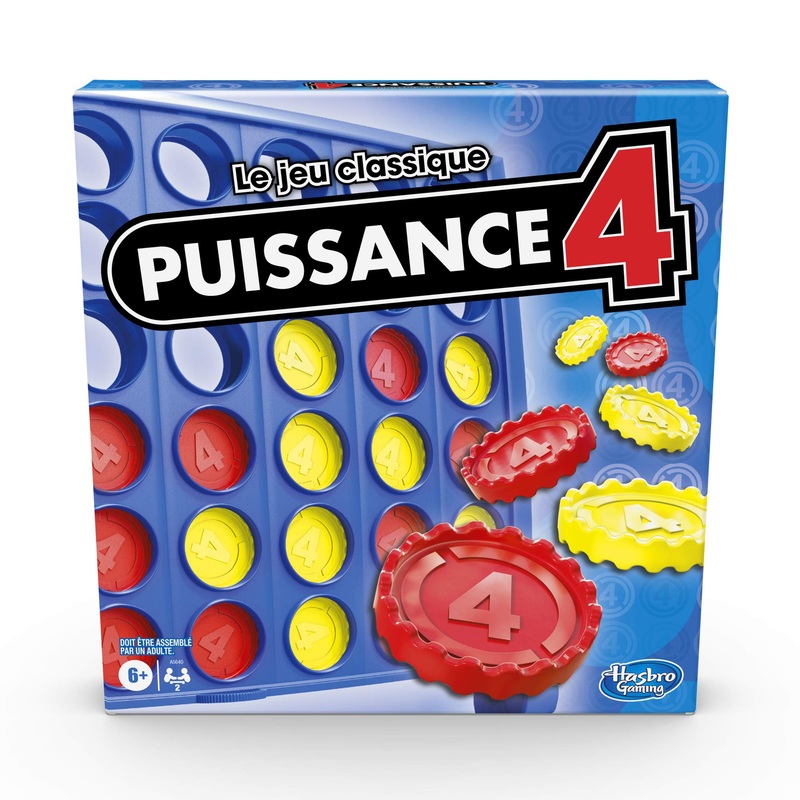 Power 4, The Board and Board Game for Children, Strategy for 2 Players, Line up 4 Pawns, for Children, from 6 Years