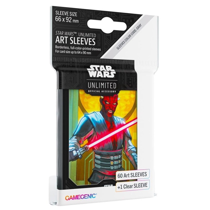 Gamegenic Wars Art Sleeves Darth Maul | Pack de 60 Ilustradas con Diseo Oficial y 1 Funda Transparente | Optimizado para Star Was Unlimited y Otros LCGs y TCGs, Multicolor (Asmodee GGS15062ML