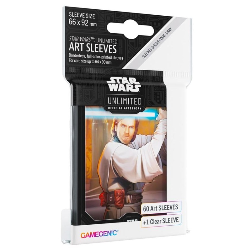 Gamegenic Wars Art Sleeves OBI-WAN Kenobi | Pack de 60 Ilustradas con Diseo Oficial y 1 Funda Transparente | Optimizado para Star Was Unlimited y Otros LCGs y TCGs, Multicolor (Asmodee GGS15061ML