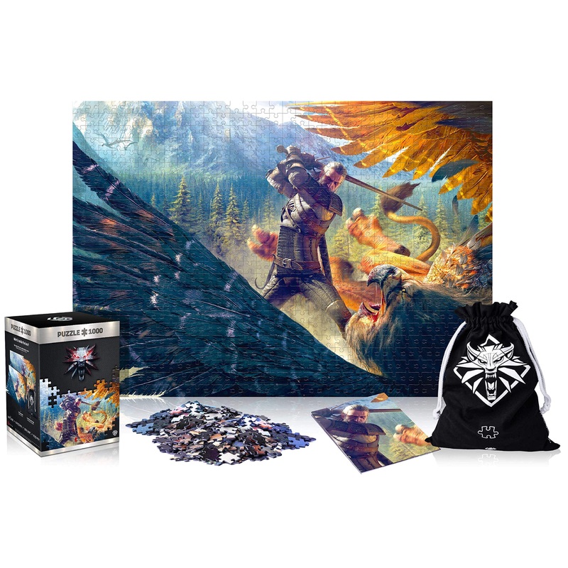 Good Loot The Witcher 3: Wild Hunt Gryffin Fight - 1000 Pieces Jigsaw Puzzle 68cm x 48cm Includes Poster and Bag Game Artwork for Adults and Teenagers 1062439