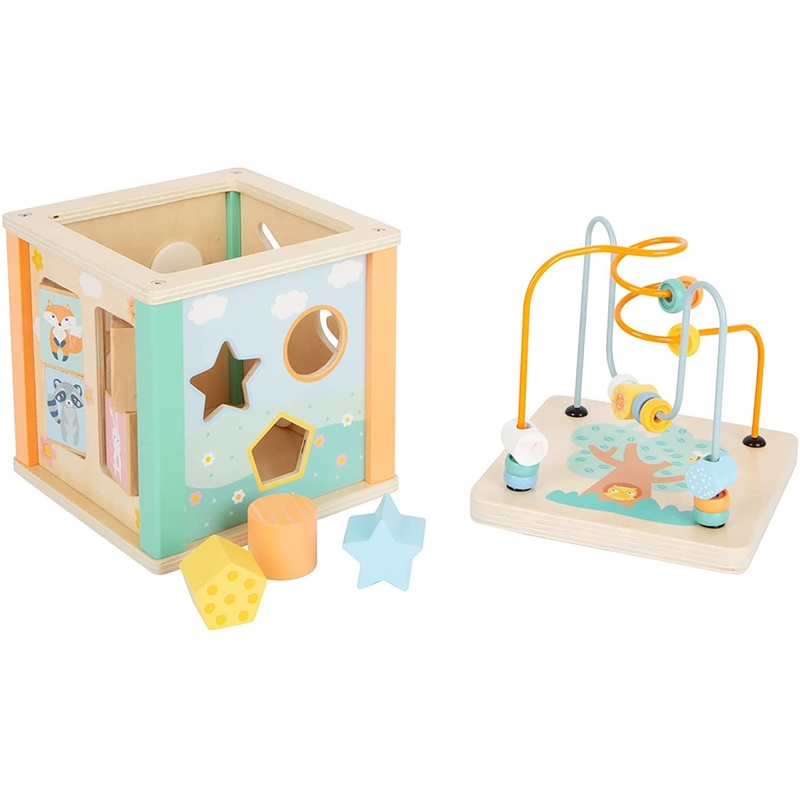 Small Foot cube, pastel motor skills toy for toddlers, playable from five sides, from 12 months, 11724