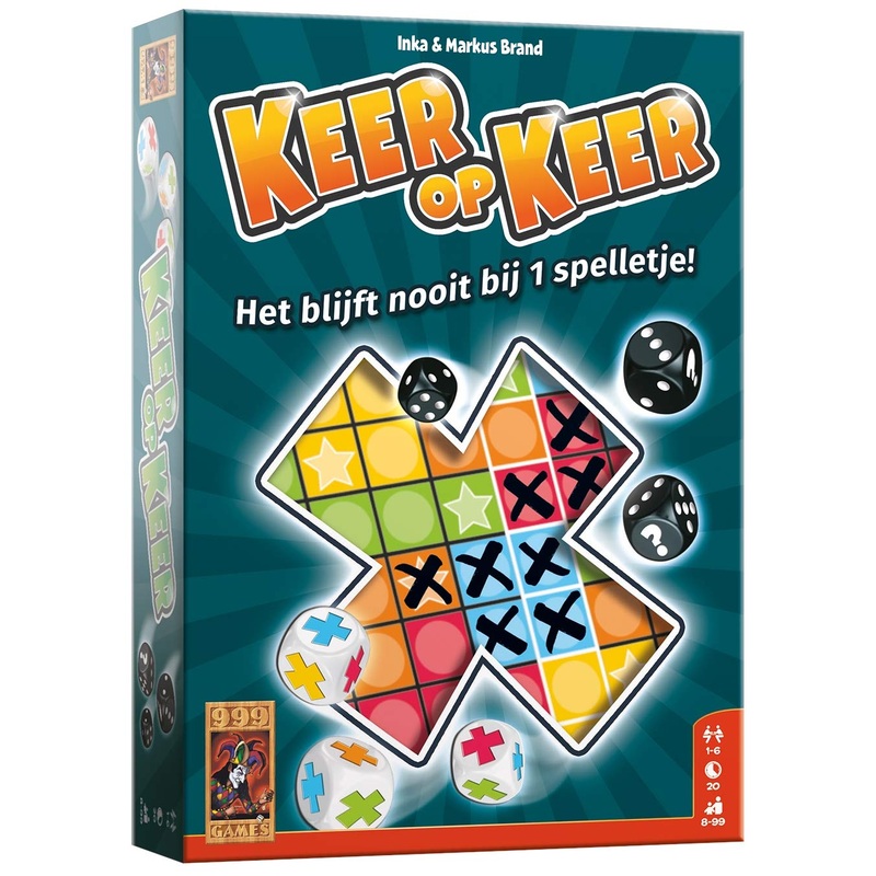 999Games - Time and time again Dice Game - from 8 years - One of the best games of 2016 - Inka & Markus Brand - Roll and write - for 1 to 6 players - 999-KEE01, Multicolored