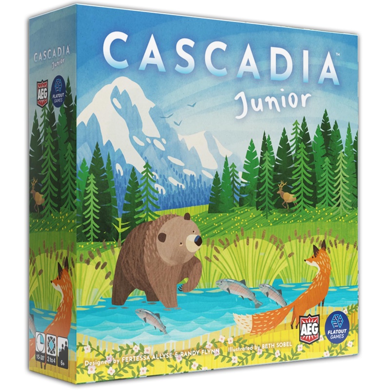 Alderac Entertainment Group | Cascadia Junior Board Game in English for All Family | Strategic Competitive Game for 2-4 Players | Standalone Game For Younger Players To Experience Cascadia