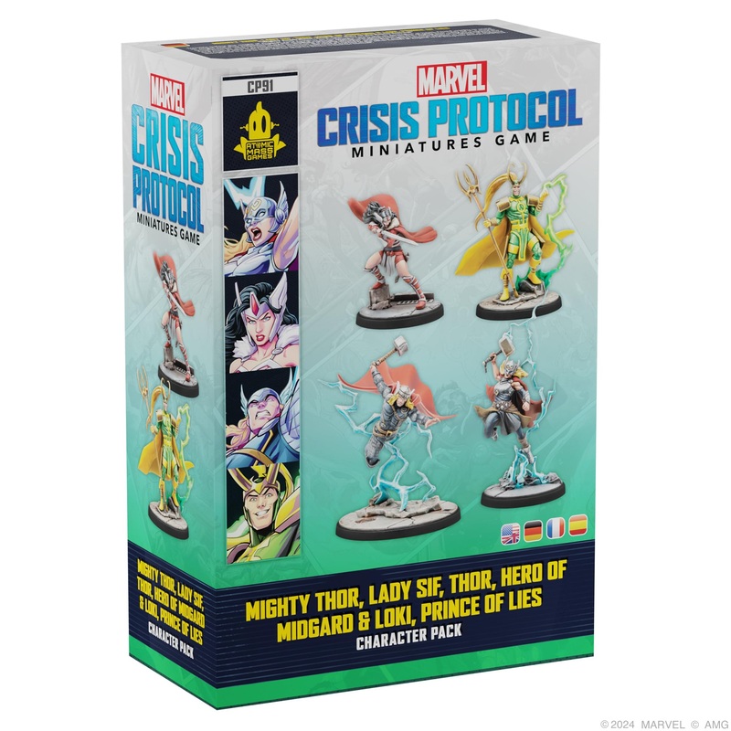 Atomic Mass Games | Marvel Crisis Protocol: Mighty Thor, Lady SIF, Thor & Loki | A Partir de 14 Aos | para 2 Jugadores | 90 Minutos por Partida | Multilenguaje (Incluye Espaol