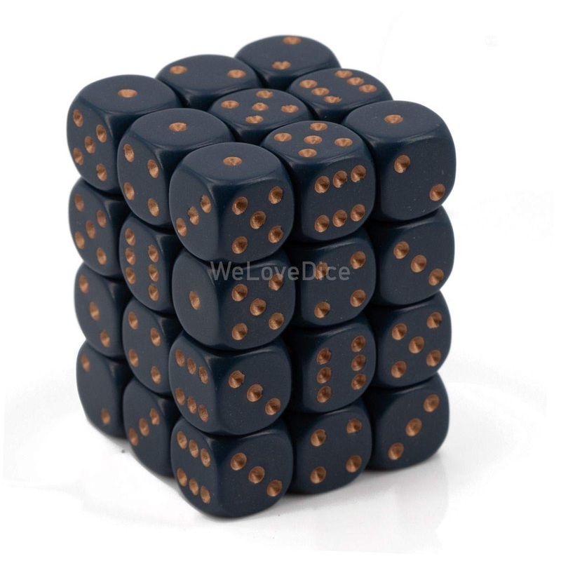 DND Dice Set-Chessex D&D Dice-12mm Opaque Dusty Blue and Copper Plastic Polyhedral Dice Set-Dungeons and Dragons Dice Includes 36 Dice  D6, Various (CHX25826