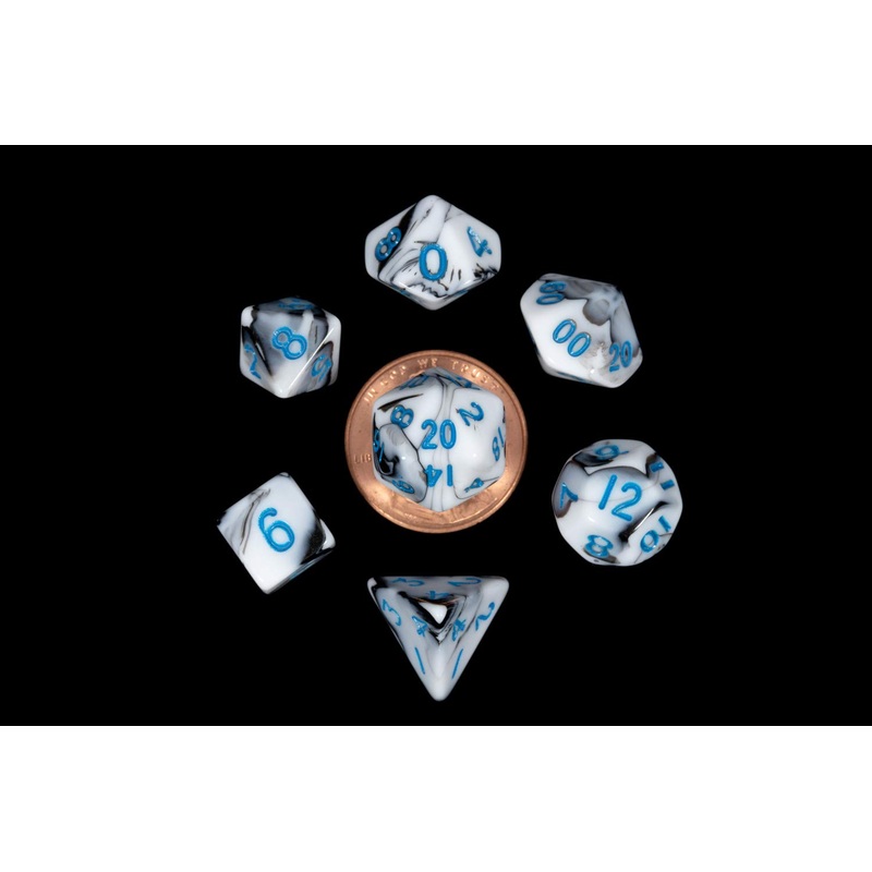 Metallic Dice Games 7-Set Mini: MBL w/BU Numbers