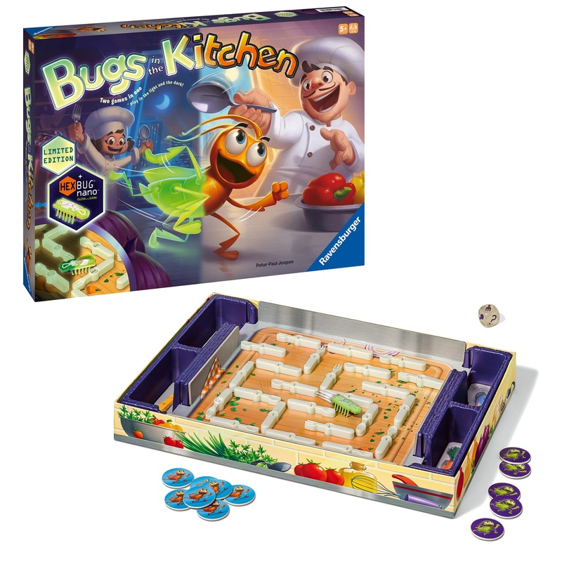 Ravensburger 2023 Special Edition Glow in the Dark Bugs in the Kitchen Board Game for Kids Age 6 Years Up - 2 to 4 Players