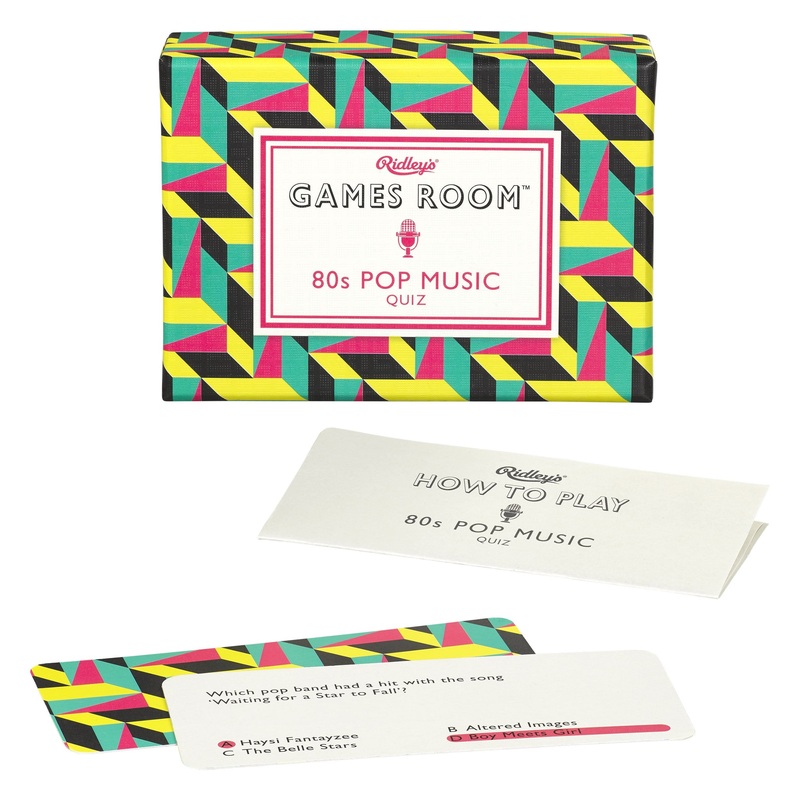 Ridleys 80s Pop Music Quiz Trivia Card Game  Trivia Games for Adults and Kids  2+ Players  Includes 140 Unique Question Cards  Fun Quiz Cards That Make a Great Gift