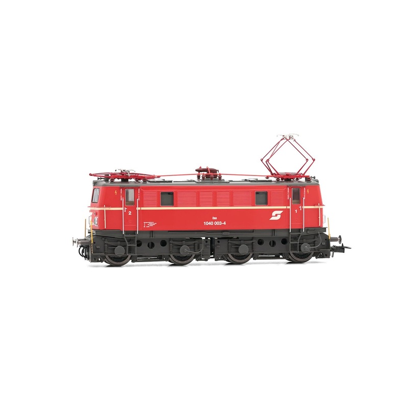 Rivarossi HR2938S BB, Elektrolokomotive 1040 003, Zinnober-Lackierung mit Einer Dekorationslinie, Alter Ventilator, niedriges Dach, Stufen vorne, ep.V, mit DCC-Sounddecoder Loco - Diesel