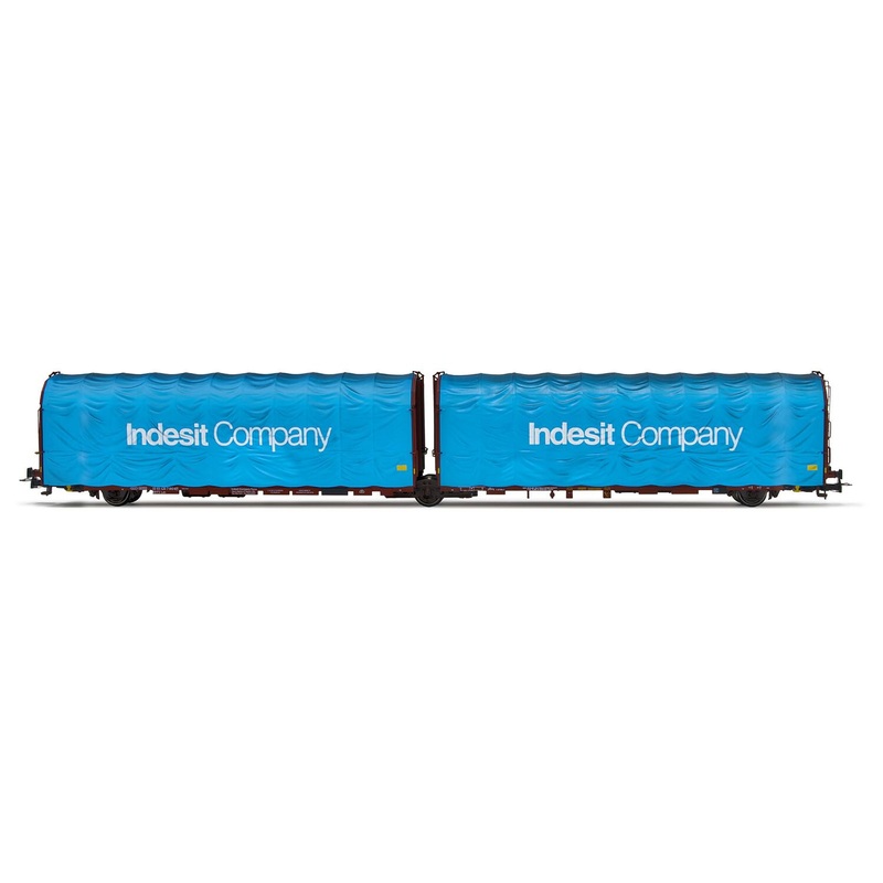 Rivarossi HR6601 FS 3-Achs-Gelenkplanenwagen Typ Lails 23 83 420 7 810-8 INDESIT Company ep V Rolling Stock - Wagons