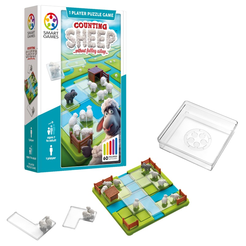 Smart Games - Contando ovejas - Juego educativo para el cerebro - Juego de desafo de lgica y pensamiento multinivel - 1 jugador - Tamao de viaje - Multilinge - 1 jugador - SG 452
