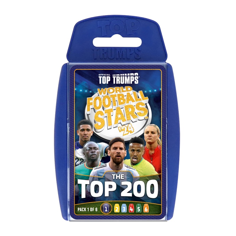 Top Trumps World Football Stars Top 200 Jeu de cartes 1  Jouez avec Lionel Messi, Sadio Mane, Mac Allister, Ederson et Jamal Musiala  Cadeau ducatif pour enfants de 6 ans et plus