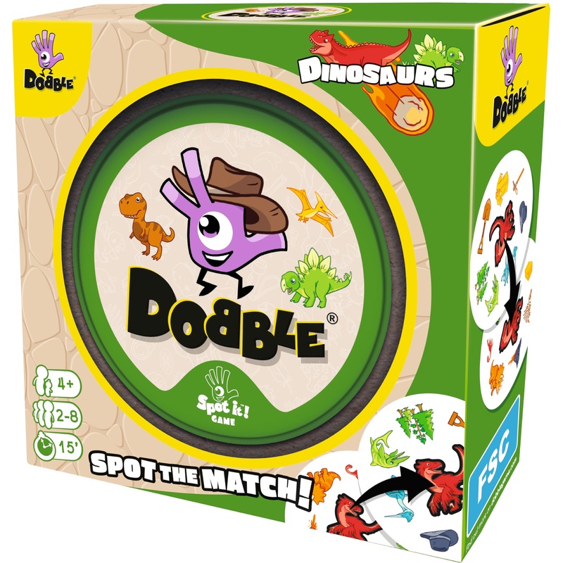 Asmodee | Dobble Dinosaurs | Family Card Game | Ages 4+ | 2-8 Players | 15 Minutes Playing Time