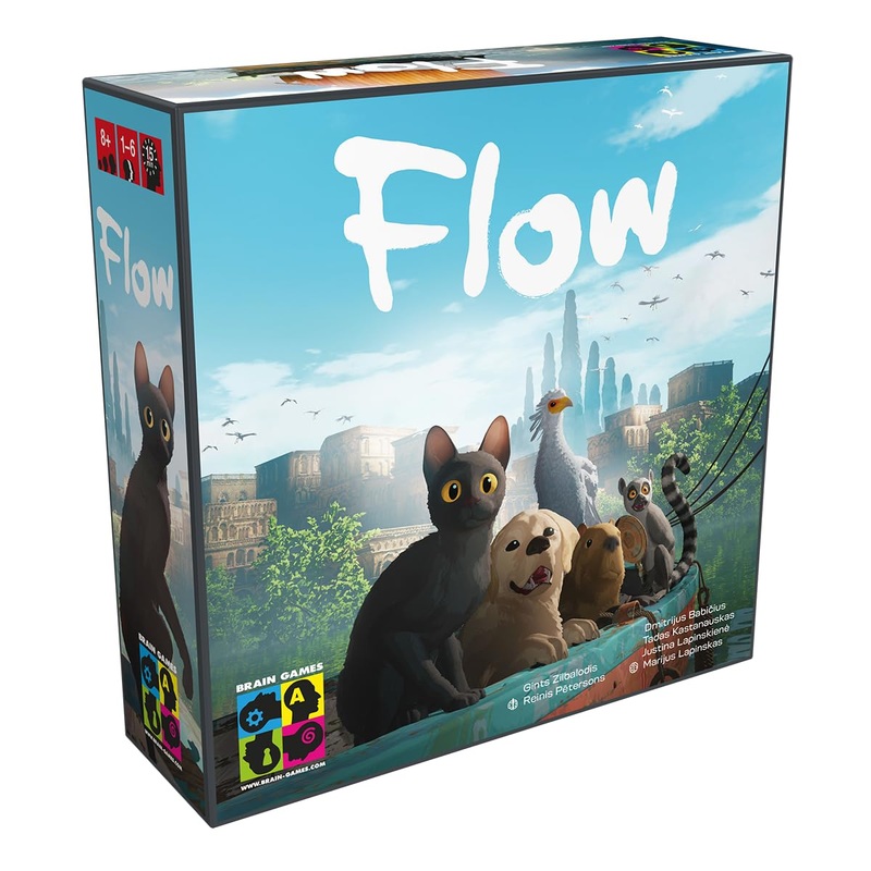 Brain Games - Flow - Cooperative Games Inspired by the Multi-Award Winning Animated Movie of the Same Name - Help Animals Defeat Their Fear of Water - 1-6 Players - Ages 8+