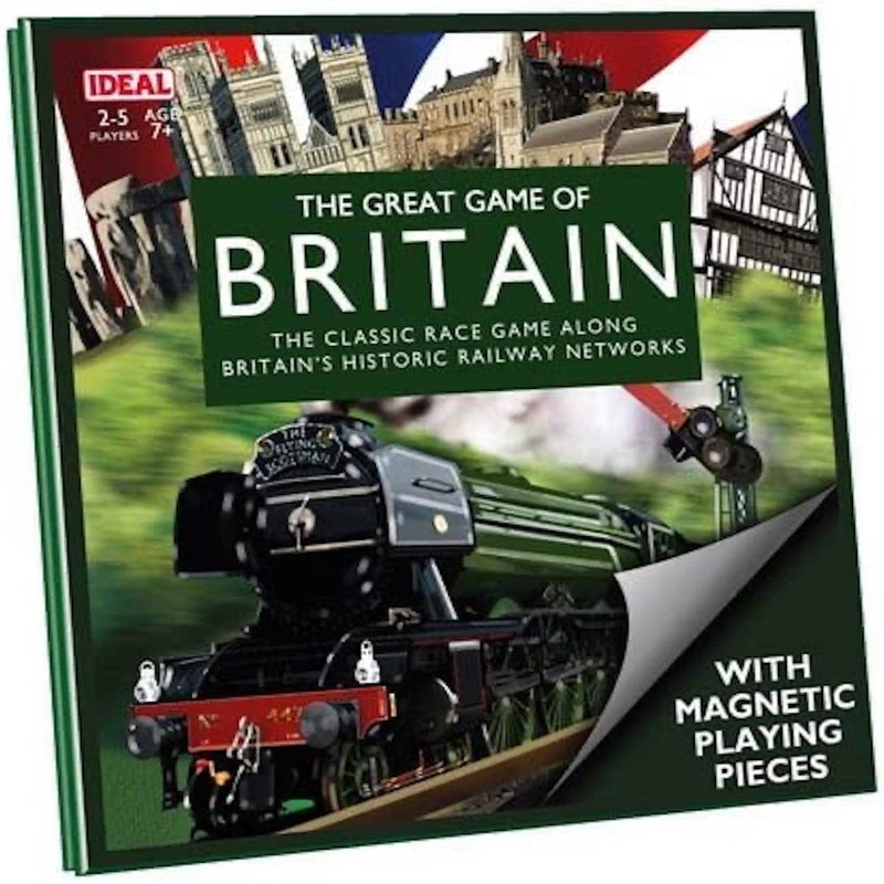 John Adams Ideal, The Great Game of Britain - Travel Edition: The Classic Race Game Along Britain's Historic Railway Networks, Classic Board Games, Travel Games, For 2-6 Players, Ages 7+