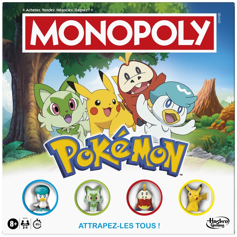 Monopoly Pokmon Edition, Brettspiel  Franzsisch Version fr 4 Spieler ab 8 Jahren