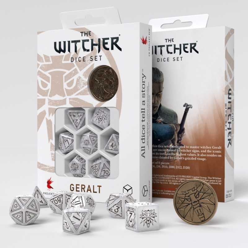 Q-Workshop QWOWGE3T The Witcher Dice Set: Geralt  The White Wolf (7
