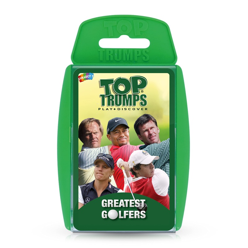 Top Trumps Golfers Classics Kartenspiel, Spielen Sie mit 30 der grten Golfer einschlielich Seve Ballesteros, Betsy King, Tiger Wood, Ben Hogan, entdecken Sie neue PGA- und LPGA-Fakten, 2+ Spiel fr