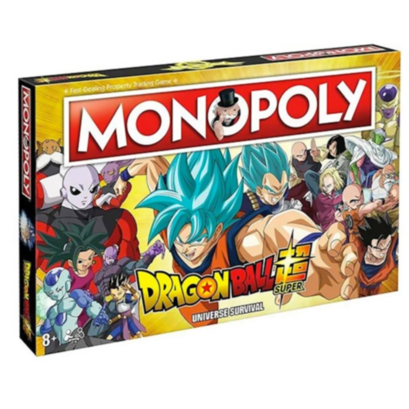 Winning Moves Monopoly Dragon Ball Super - giochi da tavolo, giochi da tavolo adulti, giochi da tavolo bambini, giochi da tavolo per 2, da 2 a 6 persone, et 8+