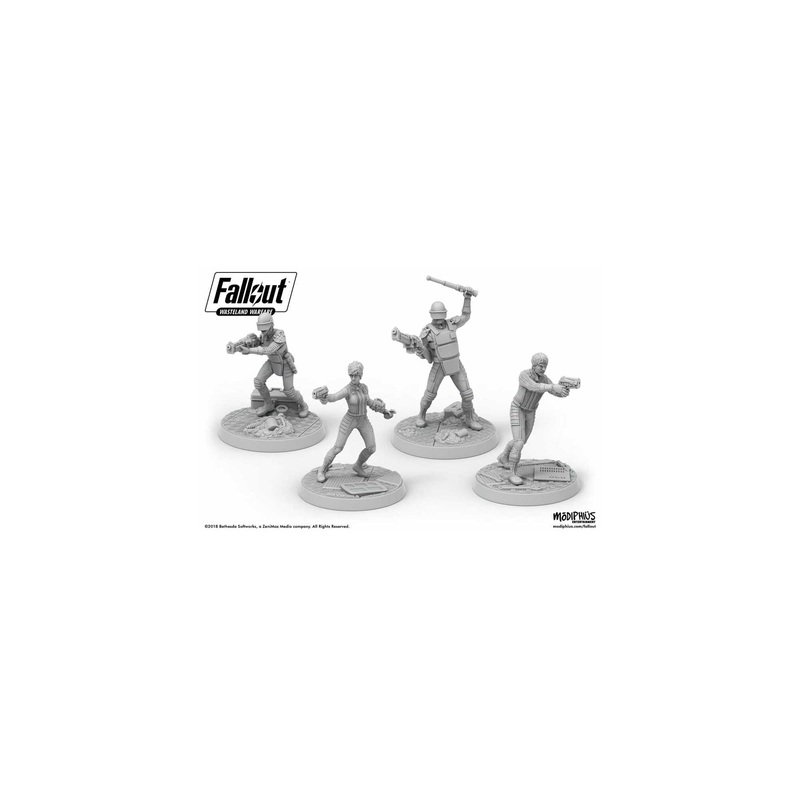 Modiphius Entertainment | Fallout Wasteland Warfare | Survivors: Vault Personnel | Miniatures | Unpainted