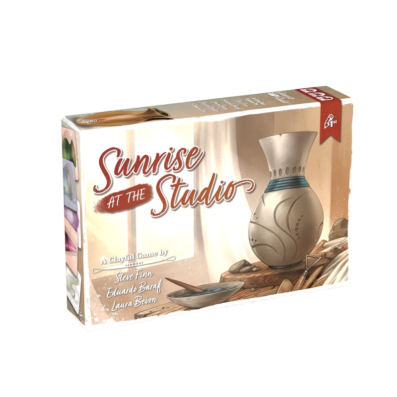 Pencil First Games: Sunrise at The Studio Ceramic Collection and Drafting Board Game, Small Cozy Box, Solitaire Mode, Ages 14, 1-4 Players, 20 Minutes