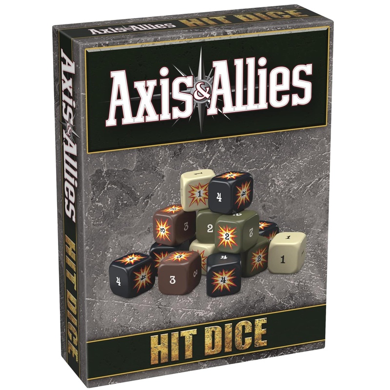 Renegade Games Studios Axis & Allies: Hit Dice - 72 Dice in 4 Styles, 16mm, Military Style Duffel Carry Bag, Strategy Board Game Accessory & Upgrade