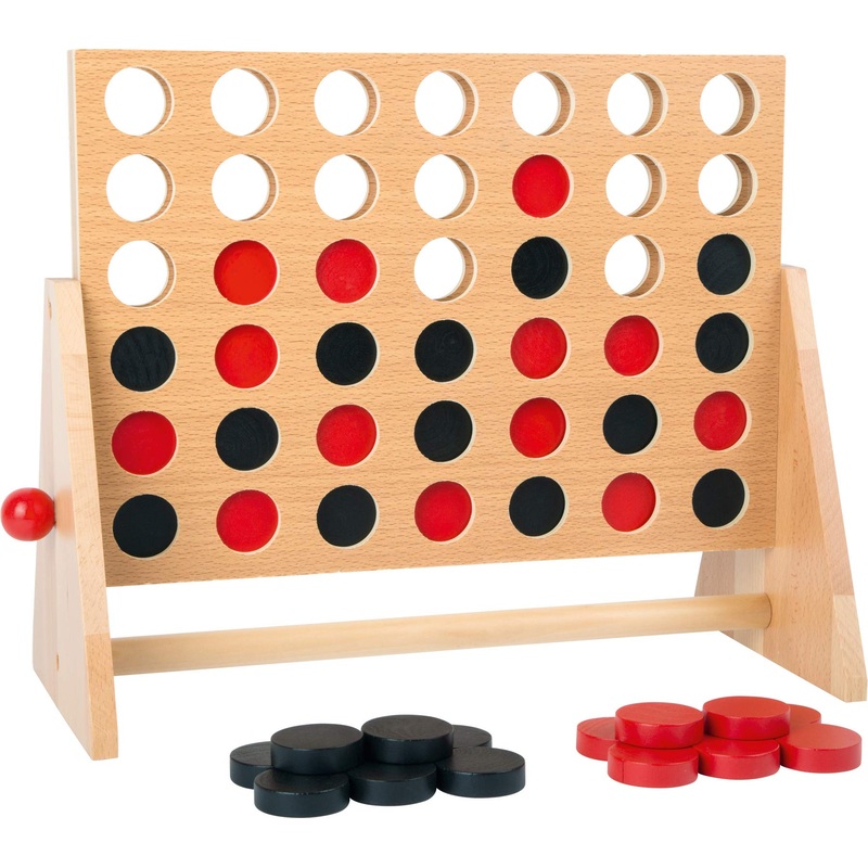 Small Foot- Juego de saln Cuatro en Raya de Madera, clsico en versin Grande, a Partir de 5 aos, 1981 Familia Juguetes, Multicolor, Small (1981.0