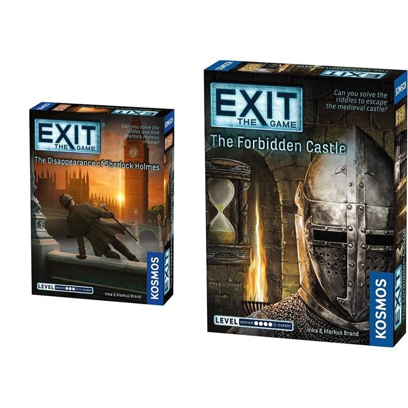 Thames & Kosmos - EXIT: The Disappearance of Sherlock Holmes - Level: 3/5 - Unique Escape Room Game 692866 & EXIT: The Forbidden Castle - Level: 4/5 - Unique Escape Room Game - 692872