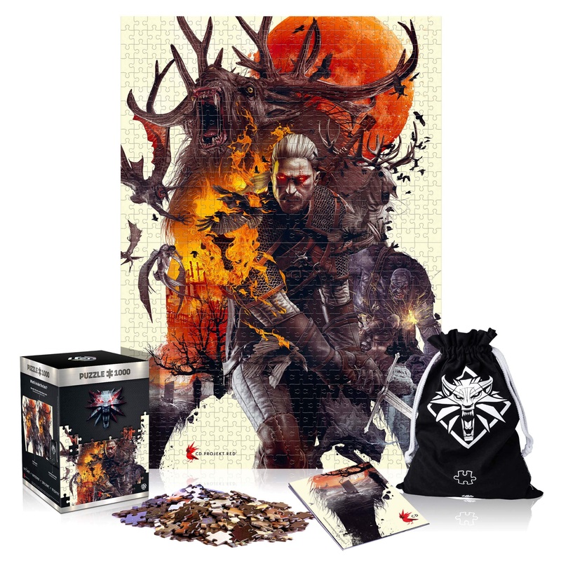 The Witcher 3: Wild Hunt Monsters | 1000 Piece Jigsaw Puzzle | Includes Poster and Bag | 68 x 48 | for Adults & Kids Age 14 Years and Up | Perfect for Christmas and Birthday Present | Game-Artwork