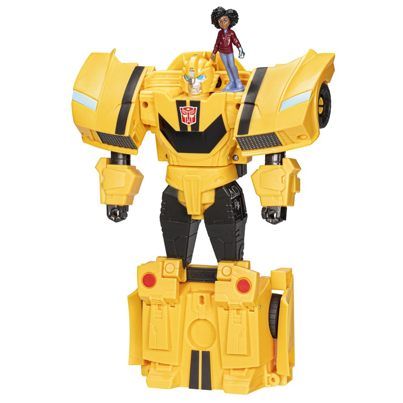 Transformers Figuras EarthSpark - Figura Cambiador de Giro Bumblebee de 20 cm con Figura de Mo Malto de 5 cm - A Partir de 6 aos