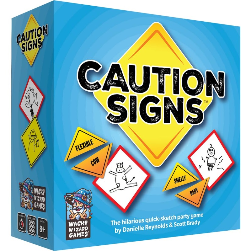 Wise Wizard Games | Caution Signs | Fast-Paced Party Game | Ages 10+ | 3-9 Players | 10+ Minutes Playing Time
