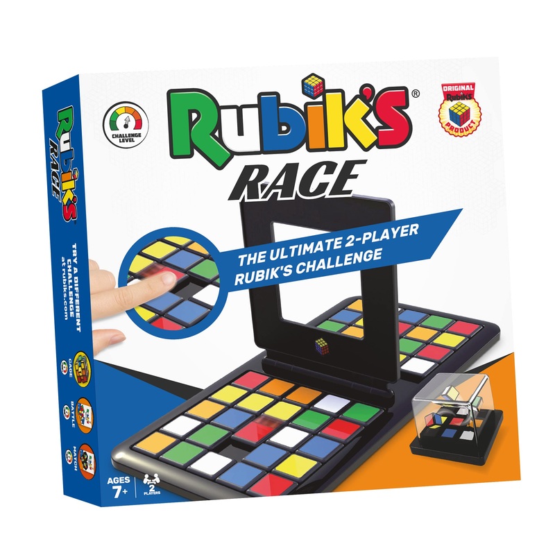 IDEAL | Rubik's Race game: The ultimate 2 player Rubik's Challenge! | Two player Family Games | For 2 Players | Ages 7+