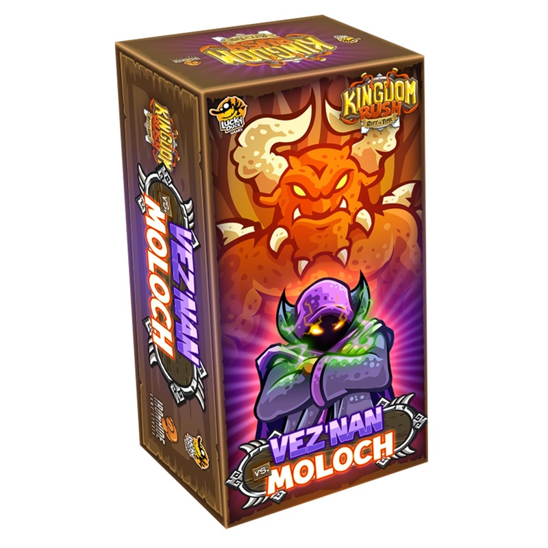 Kingdom Rush: Rift in Time - Vez'nan vs Moloch Board Game Expansion - Epic Battle of The Sorcerers! Cooperative Strategy Game, Ages 12+, 1-4 Players, 60-90 Minute Playtime, Made by Lucky Duck Games