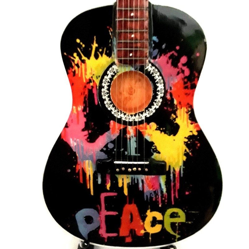 Mini guitar collection natural wood - Woodstok Peace & Love- Tribute