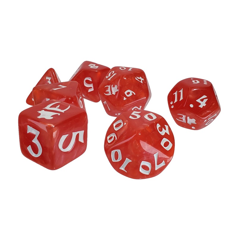 Munchkin Polyhedral Dice Set (Red/White