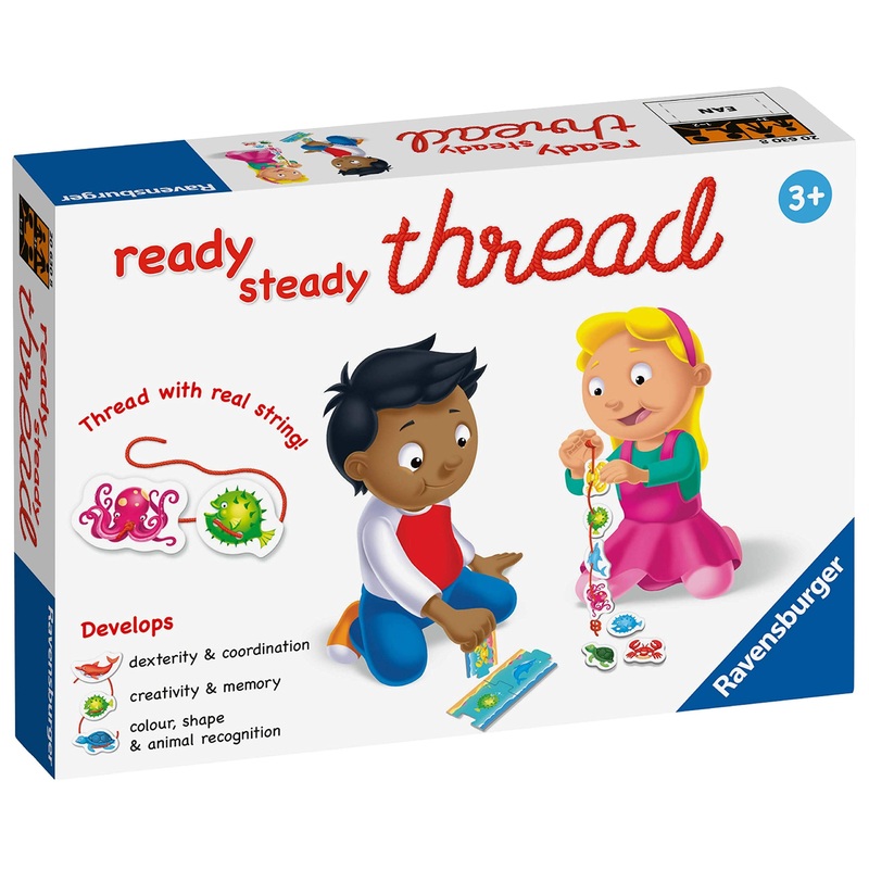 Ravensburger Ready, Steady, Thread Game - Educational Toys For 3 Year Olds and Up - Early Child Development Activity