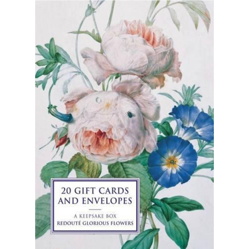 Tin Box of 20 Gift Cards and Envelopes: Redoute Glorious Flowers