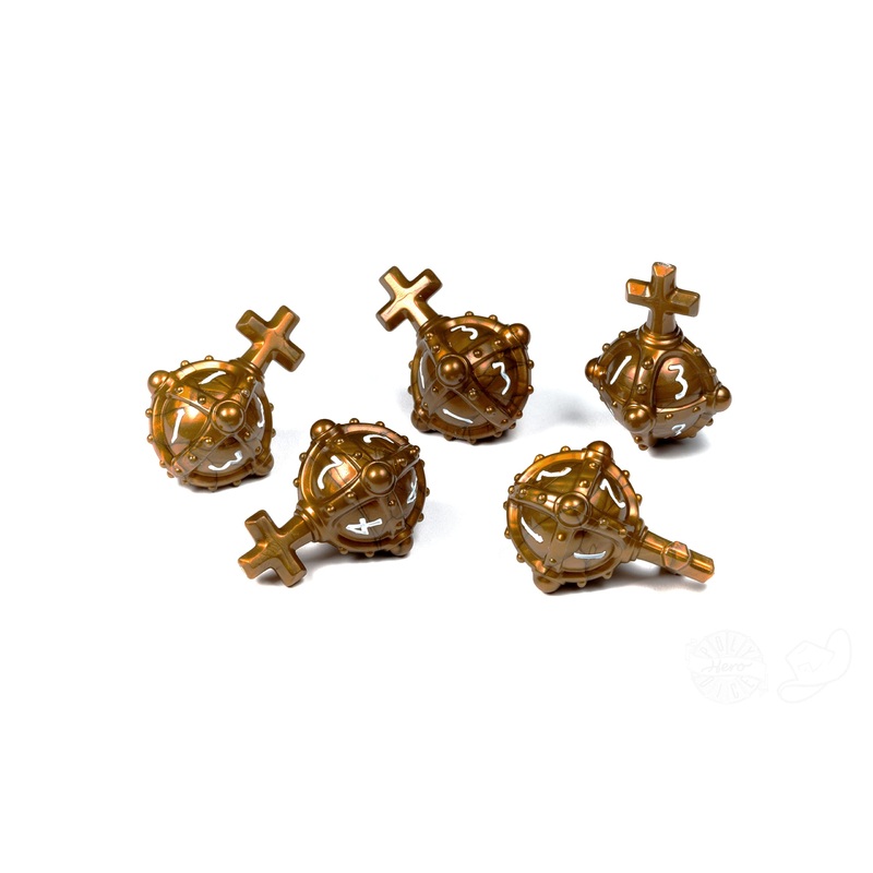PolyHero Cleric 5d4 Grenadas de mano sagradas Misericordioso oro y blanco juego de dados