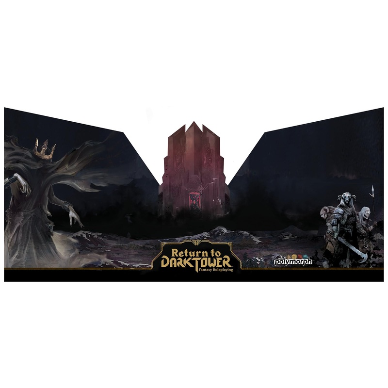 Return to Dark Tower: RPG Adversary GM Screen - Accesorio de juego de rol, pantalla a todo color de 3 paneles