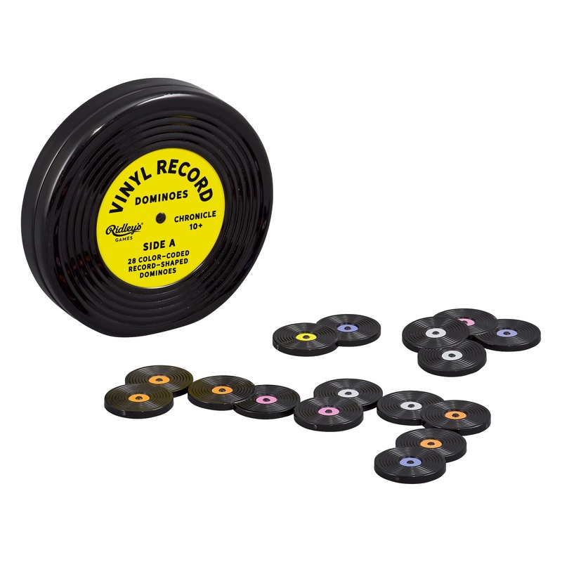 Ridley's Games- Vinyl Record Dominoes Juego de domin, Multicolor (GME053