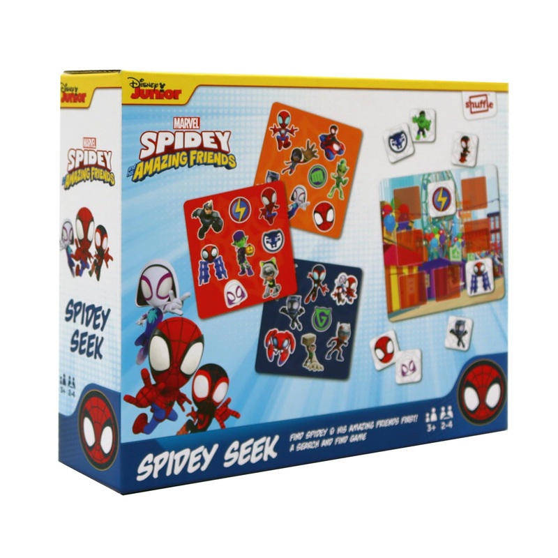 Spidey and his Amazing Friends Seek, Find Spidey, Friends and Villains in this Fun Hide & Seek Game for Marvel Fans, Great Gift, 2-4 Players, Ages 3+ Years