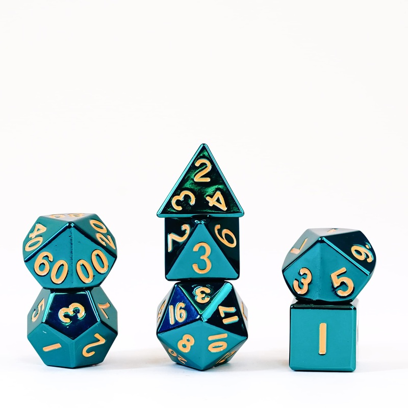 7-set: 16mm Turquoise Painted Metal
