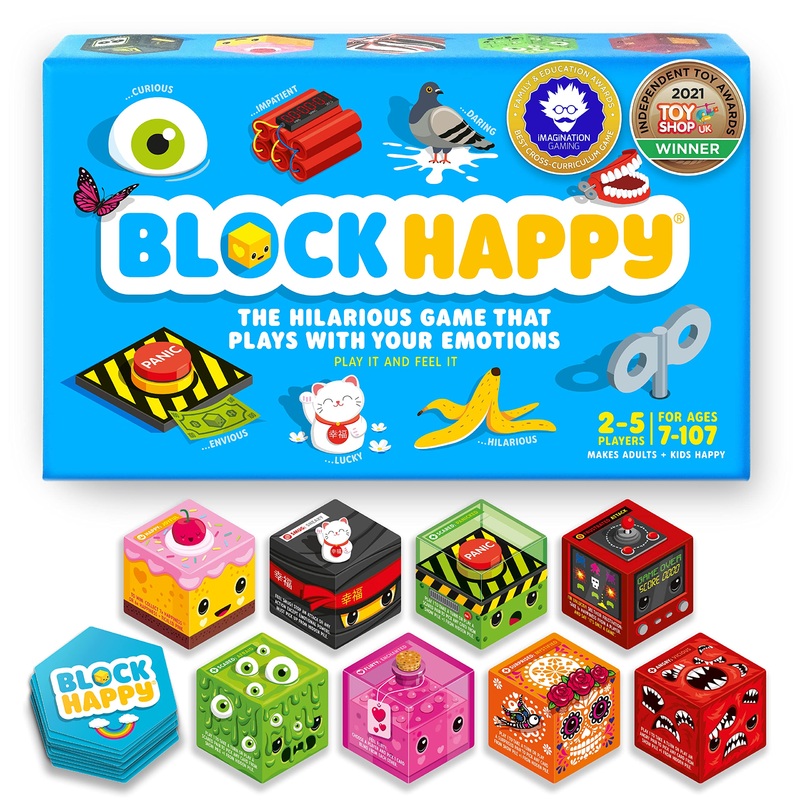 Block Happy - Award Winning Family Board Game, Play With Your Emotions, Kids, Children, Adults, Best Family Games, 6+ Years