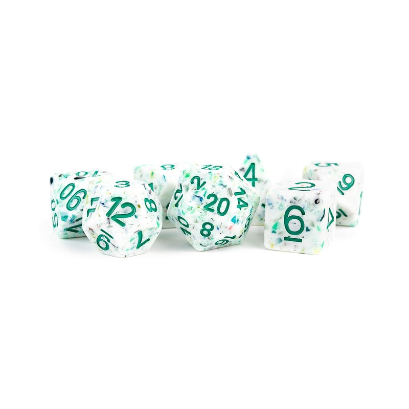 Dice - Polyhedral Resin - Recycled Rainbow (MDG