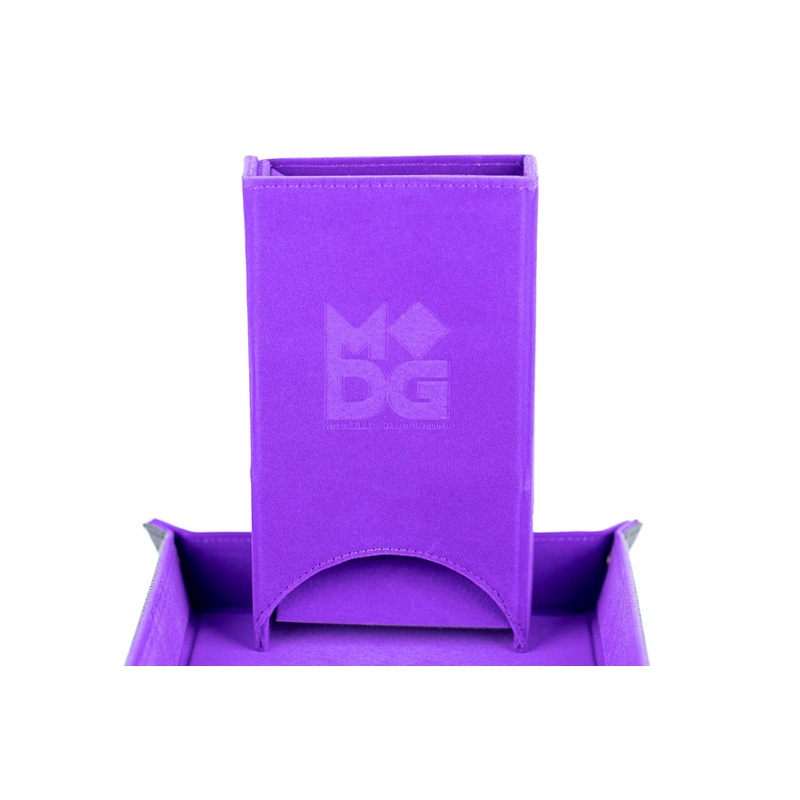 Metallic Dice Games Fold Up Dice Tower: Purple, Role Playing Game Dice Accessories for Dungeons and Dragons