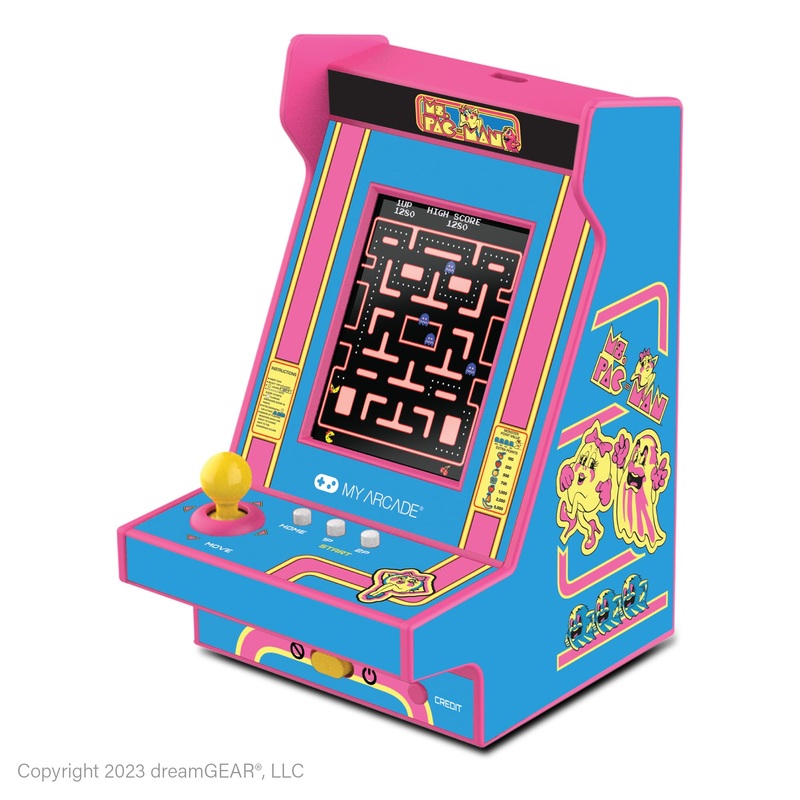 My Arcade Ms. Pac-Man Nano Player Pro - 4.8" Fully Playable Portable Mini Arcade Machine, 2.4" Screen Color Display
