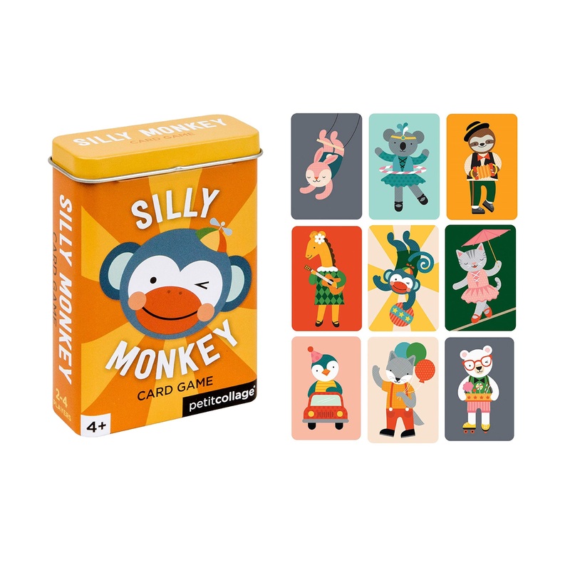 Petit Collage Silly Monkey Card Game Multicolor, PTC256