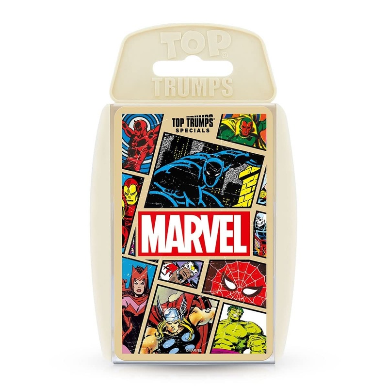 Top Trumps Marvel Comics Retro Specials Card Game, Play with Spider-Man, Iron Man, Captain America, The Hulk, Loki and Galactus, Educational for 2 plus players makes a great gift for ages 6 plus